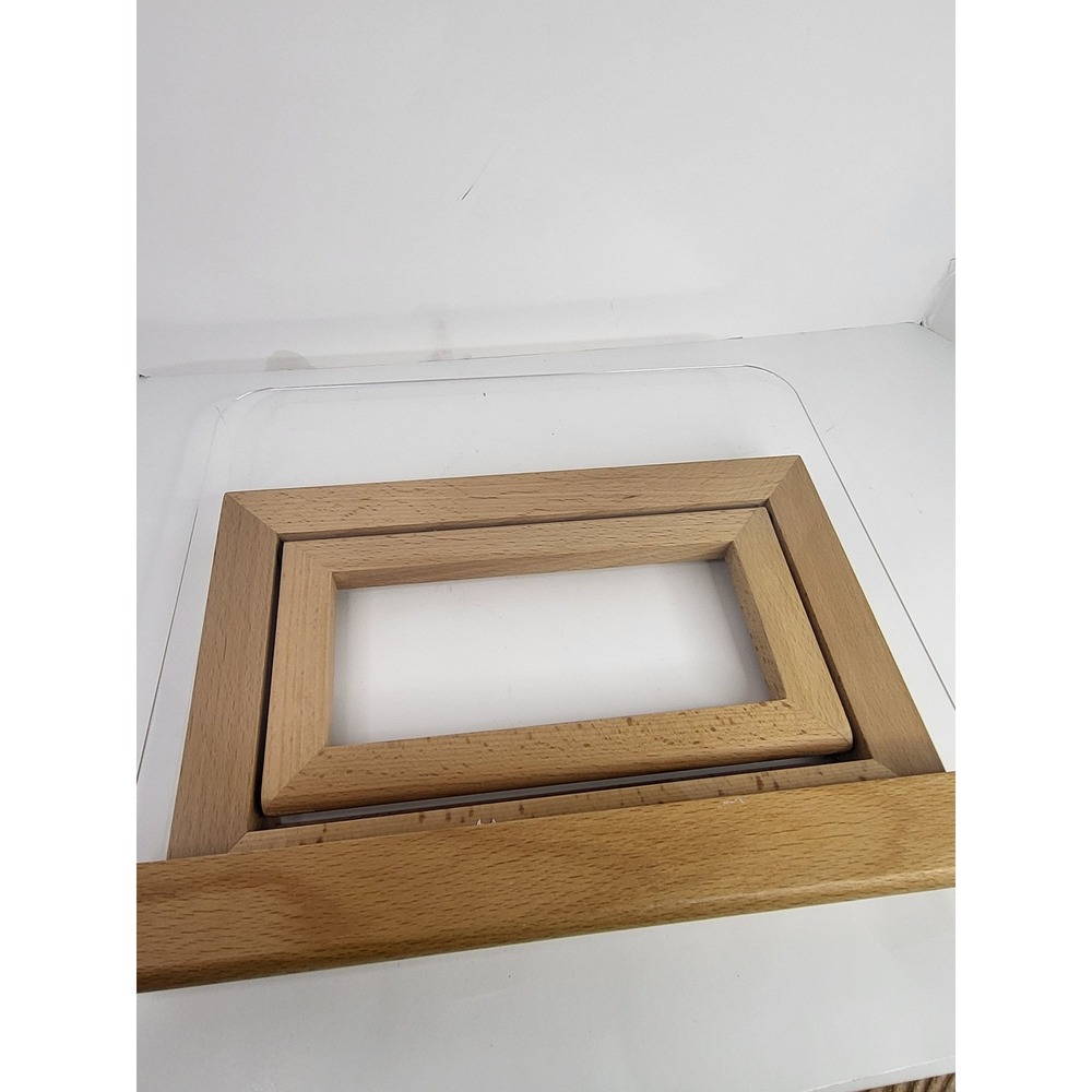 Crate & Barrel Beech Wood Cookbook Stand with Acrylic Shield FSC Certified